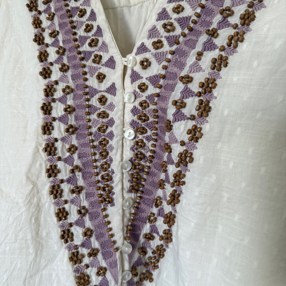 Embroidered Button Blouse - Picture 7 of 8